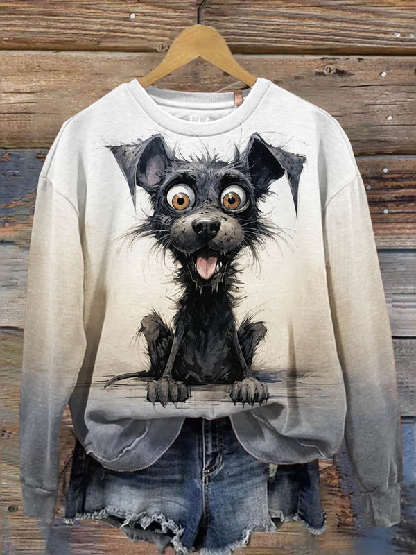 Funny Dog Art Design Print Casual Sweatshirt