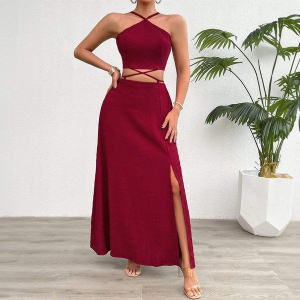 Women's sexy pure desire strapless dress set